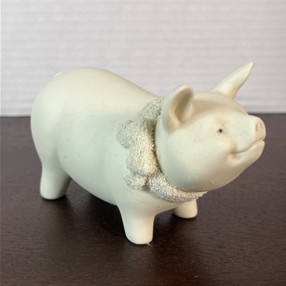 Vintage Dept 56 1998 Easter Snowbabies Pig Piglet Figurine Hand Painted Bisque